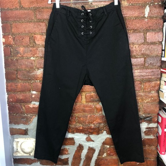 NWT Nili Lotan Lace Up Avery Black Pants Size 6 - Picture 3 of 7